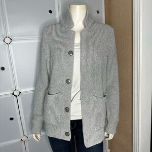 Tommy Hilfiger Gray Heavy Cable Knit Cardigan Size Small